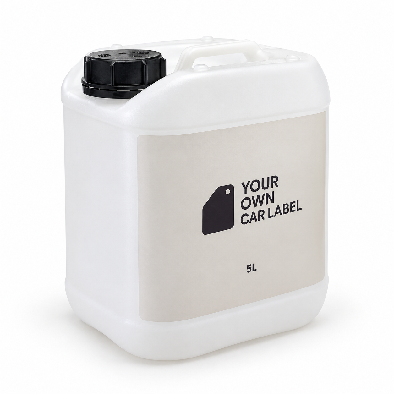 Jerrycan van 5 liter autoverzorging met eigen label